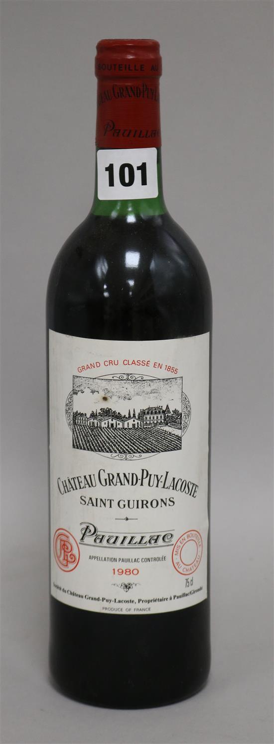 Six bottles of Champagne Grand Puy-Lacoste, 1980